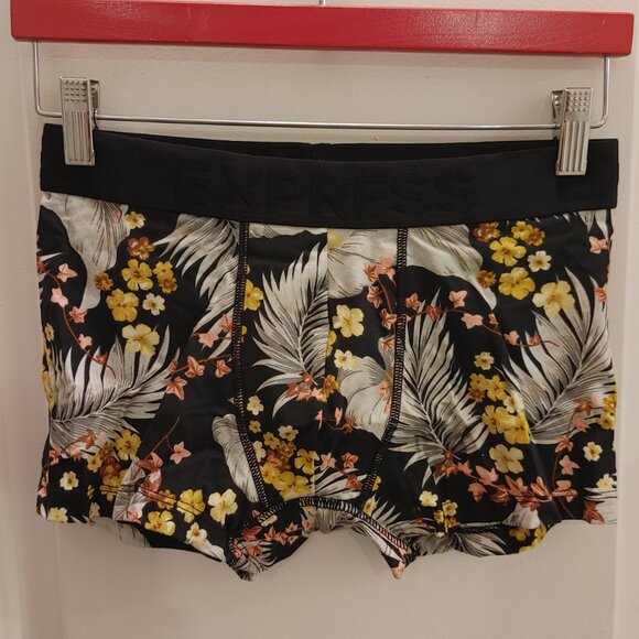 EXPRESS 3 Pack Comfort Cotton Trunks (Coral, Floral, Black) - Size Small - Picture 5 of 12
